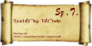 Szalóky Tünde névjegykártya